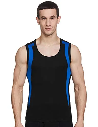 Dixcy Scott Men's Innerwear Regulart Fit Solid Vest (Pack of 2) (K1-PR47697_Black & Red_M)