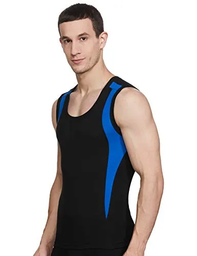 Dixcy Scott Men's Innerwear Regulart Fit Solid Vest (Pack of 2) (K1-PR47697_Black & Red_M)