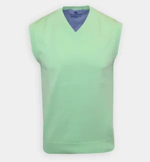 Donald Ross Mens Classic Fit Super Golf V-Neck Sweater Vest - CUCUMBER