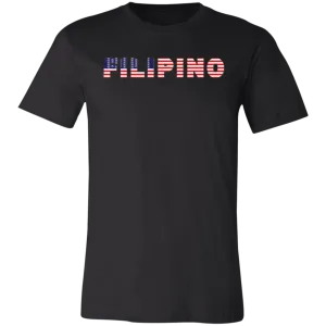 Filipino with US Flag Embedded Unisex Jersey T-Shirt