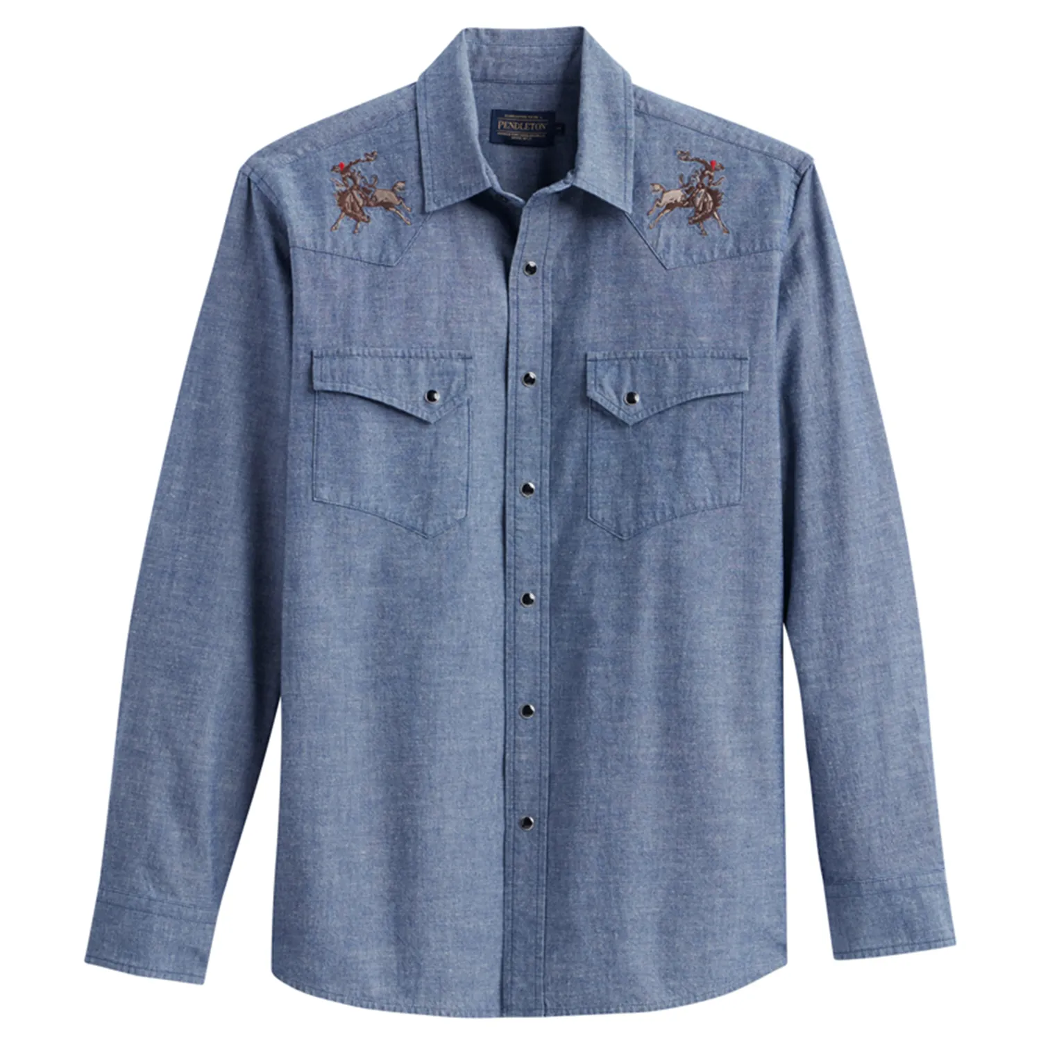 Gambler Chambray Shirt in Dark Blue/Rodeo