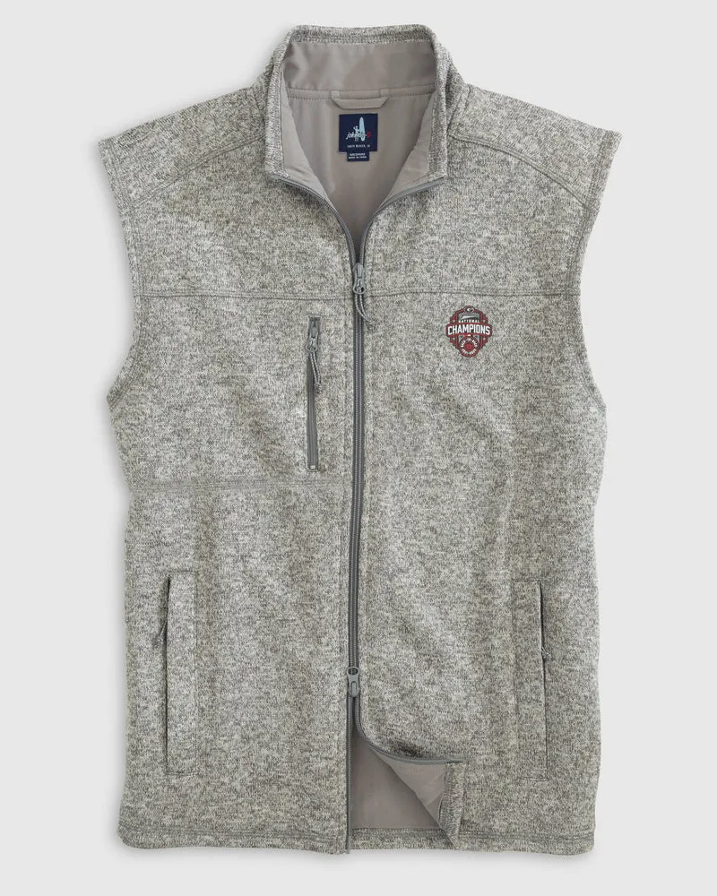 Georgia 2022 CFP National Champions Wes Full Zip Vest- Light Grey
