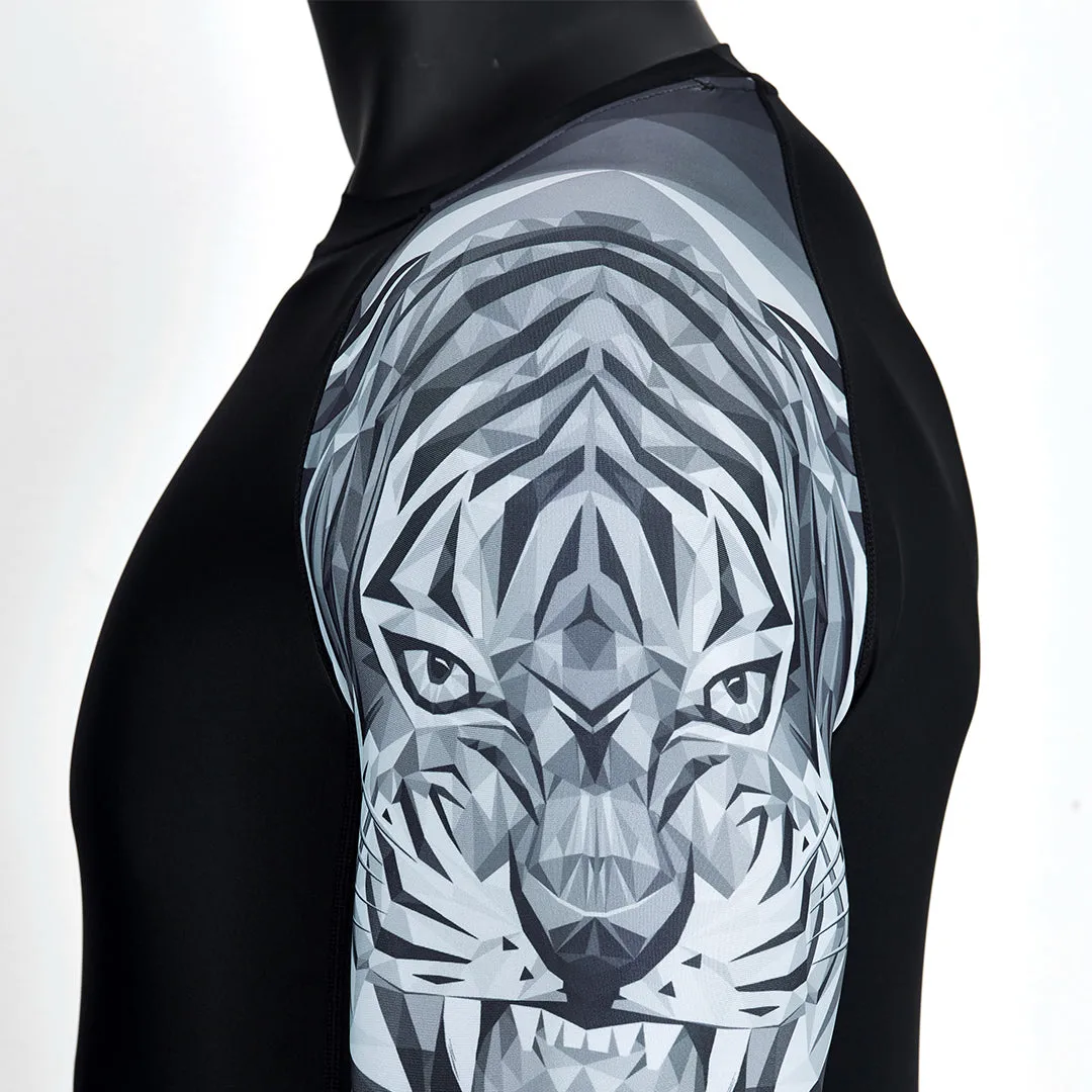 Graphic UPF50  Long Sleeve Rash Guard for Men - Tiger Style