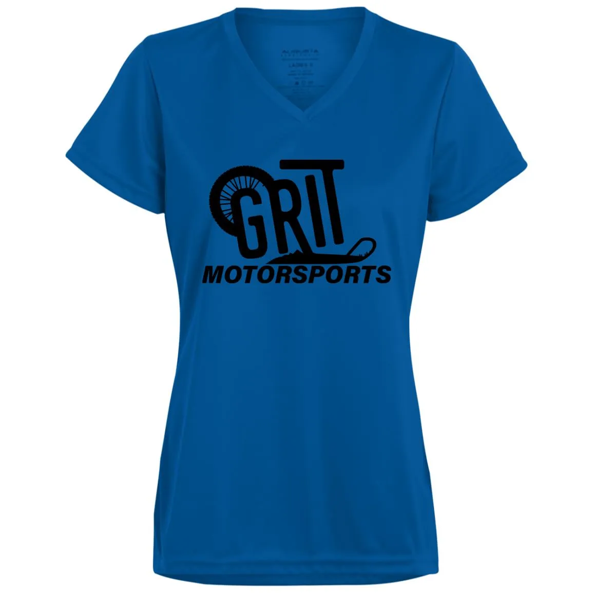 GRIT Black logo 1790 Ladies’ Moisture-Wicking V-Neck Tee
