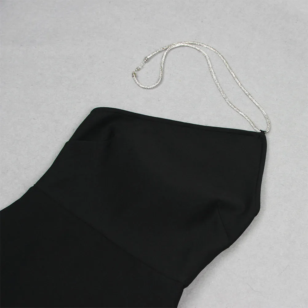 Halter Sleeveless Feather Bandage Dress HL9567