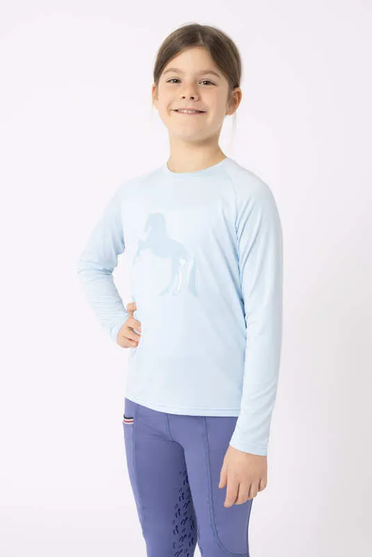 Horze Flora JR Functional Longsleeve Shirt Ice Blue Water