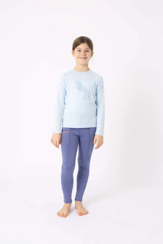Horze Flora JR Functional Longsleeve Shirt Ice Blue Water