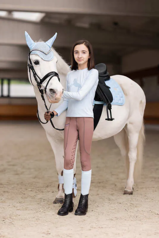 Horze Flora JR Functional Longsleeve Shirt Ice Blue Water
