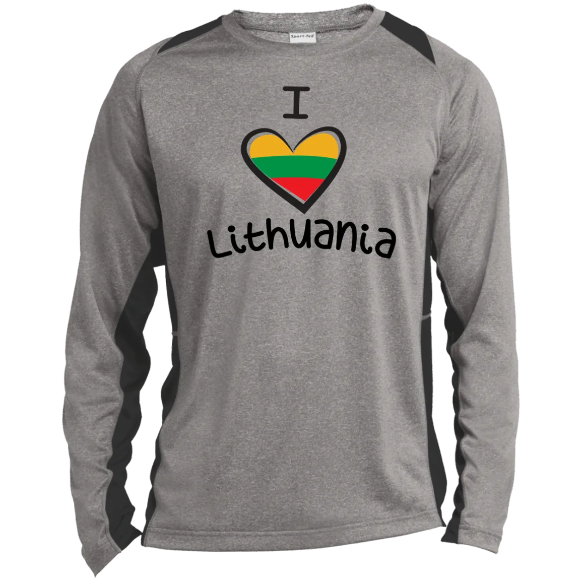 I Love Lithuania - Men's Long Sleeve Colorblock Activewear Performance T