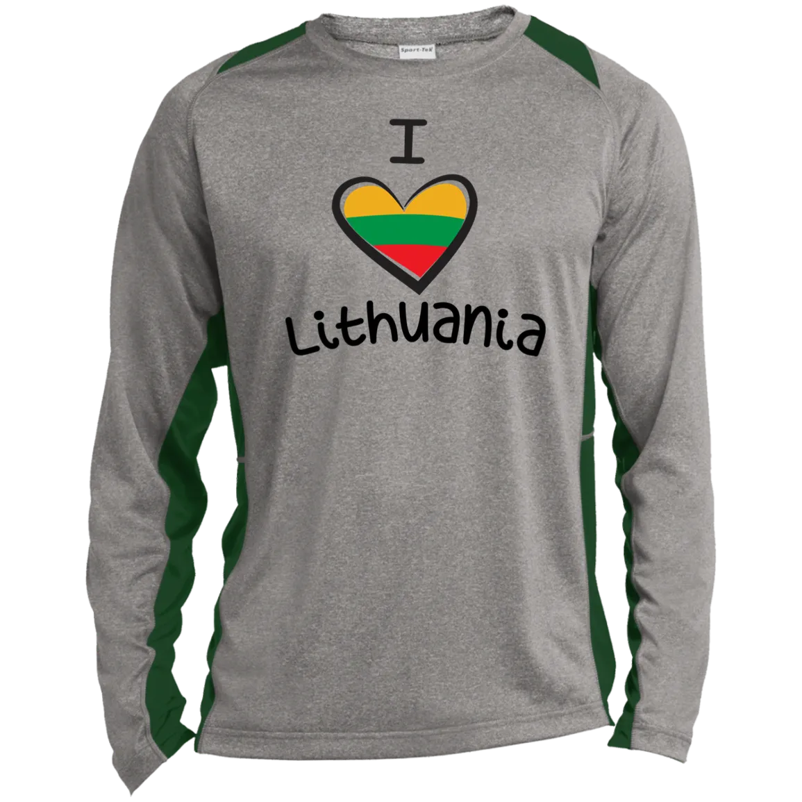 I Love Lithuania - Men's Long Sleeve Colorblock Activewear Performance T