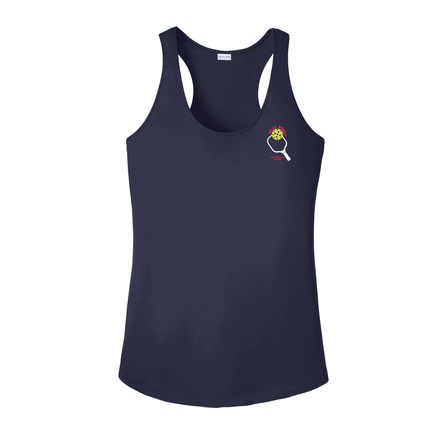 Jelly Donut Pickleball Ladies Performance Racerback ** Paddle logo **