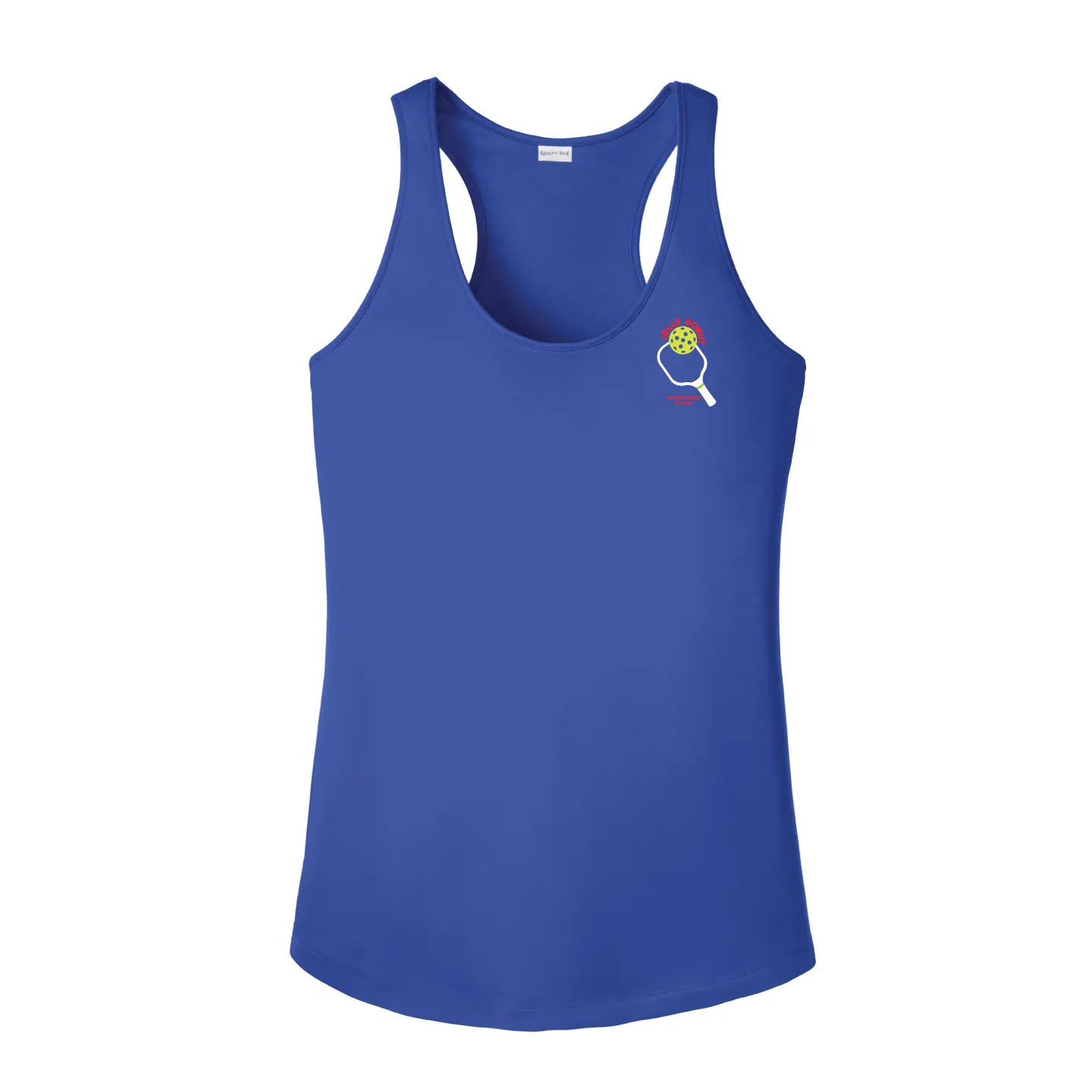 Jelly Donut Pickleball Ladies Performance Racerback ** Paddle logo **