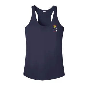 Jelly Donut Pickleball Ladies Performance Racerback ** Paddle logo **
