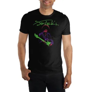 Jimi Hendrix Autograph Crew Neck Short Sleeve T shirt