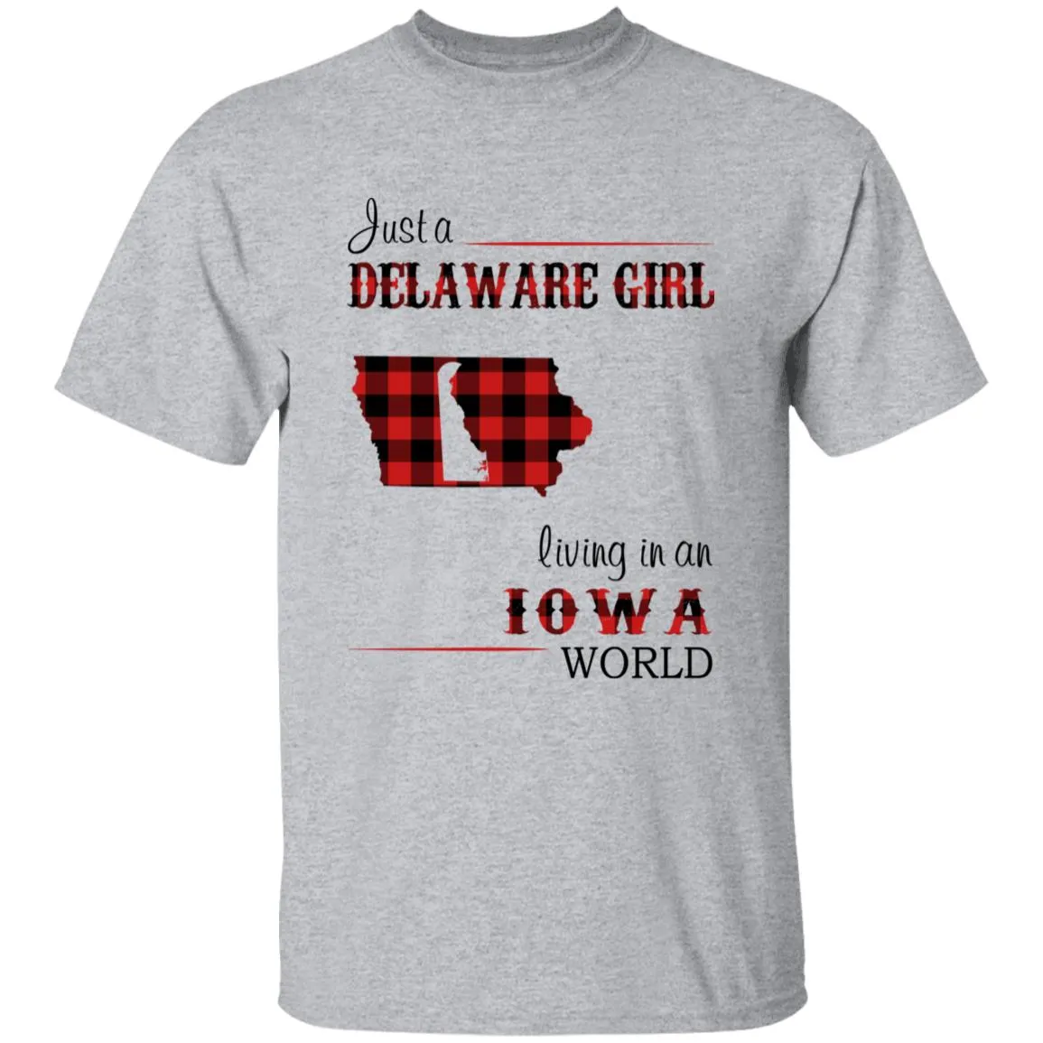 Just A Delaware Girl Living In An Iowa World T-Shirt