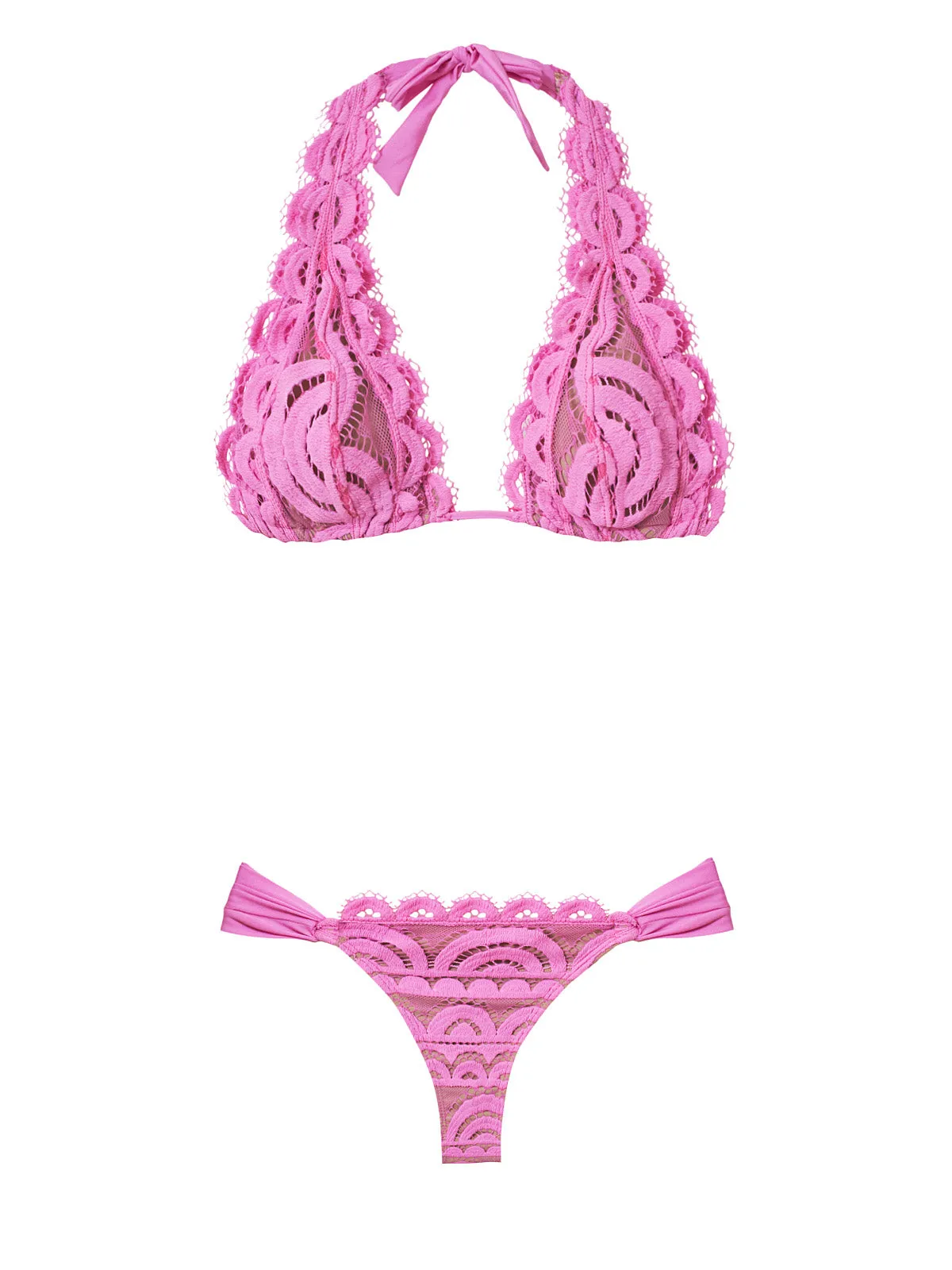 Lace Halter-Lace Fanned Bikini ::RET