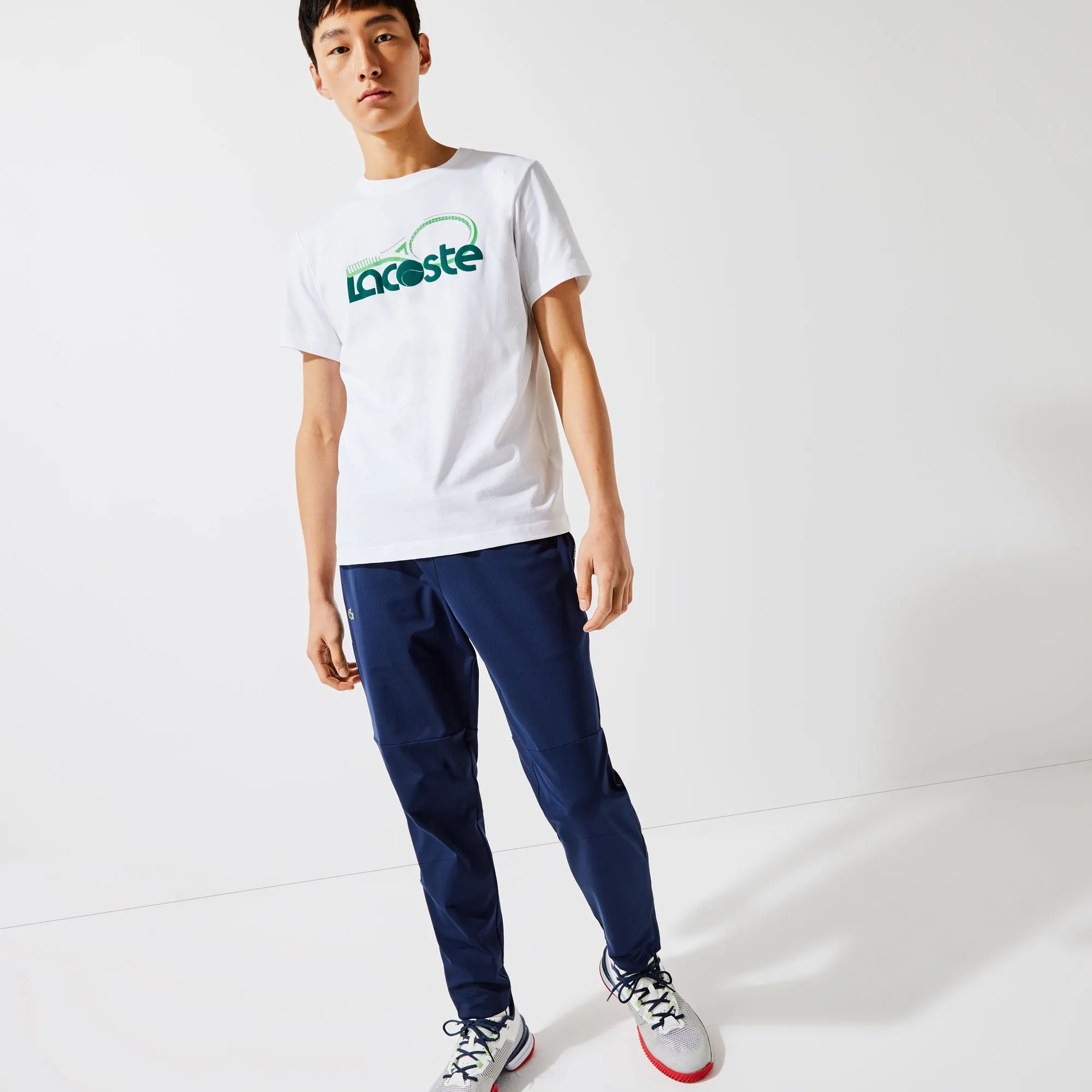 Lacoste Men's SPORT Crew Neck Tennis Print Breathable T-shirt - NEW ARRIVAL