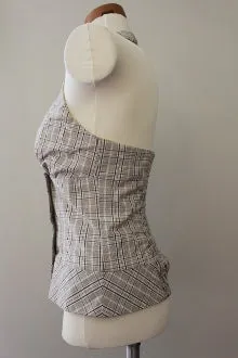 Light Spring Sand Plaid Halter Top
