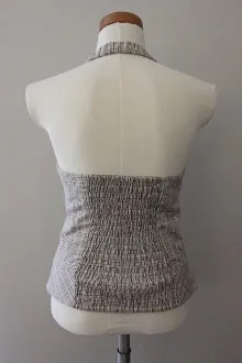 Light Spring Sand Plaid Halter Top