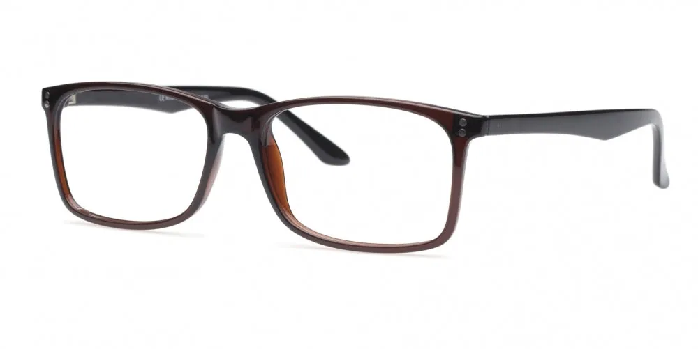Loris Men's Unbreakable Bendable Rectangular TR90 Eyeglasses, M-317