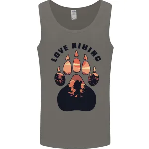 Love Hiking Bear Paw Trekking Hike Outdoors Mens Vest Tank Top