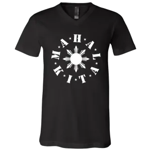Mahal Kita In Circle Sun Unisex Jersey V-Neck T-Shirt