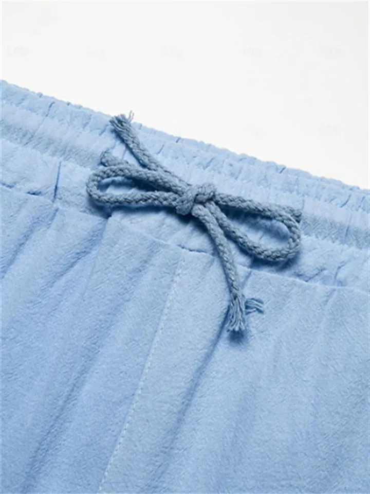 Male Drawstring Elastic Waist Breathable Beach Shorts