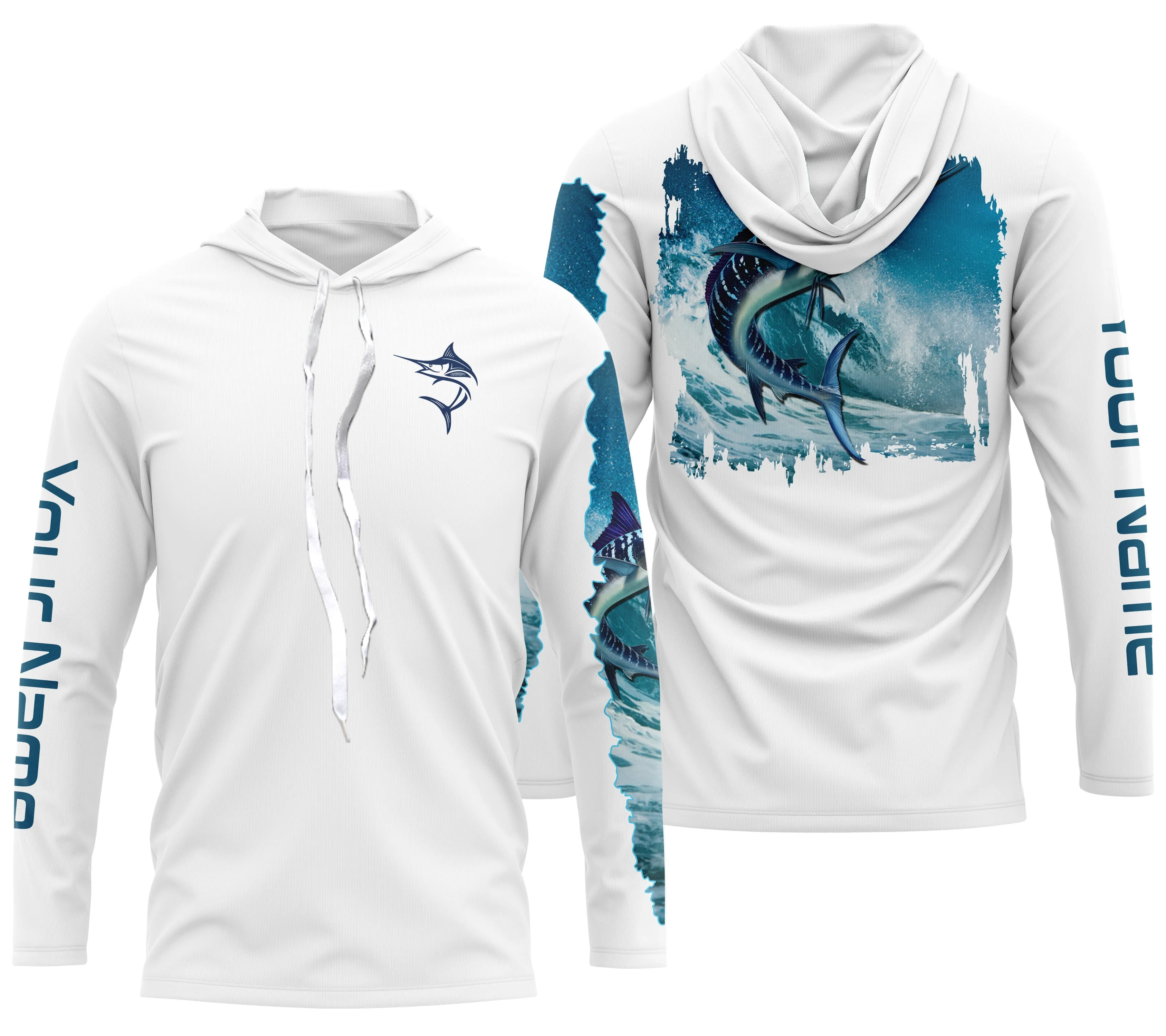 Marlin Fishing Shirt for Men Long Sleeve Sun Protection UV UPF 30  T-Shirts TTS0061