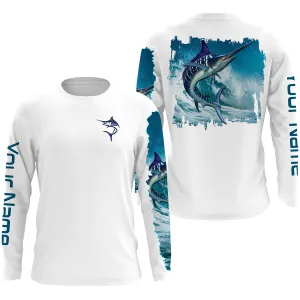 Marlin Fishing Shirt for Men Long Sleeve Sun Protection UV UPF 30  T-Shirts TTS0061