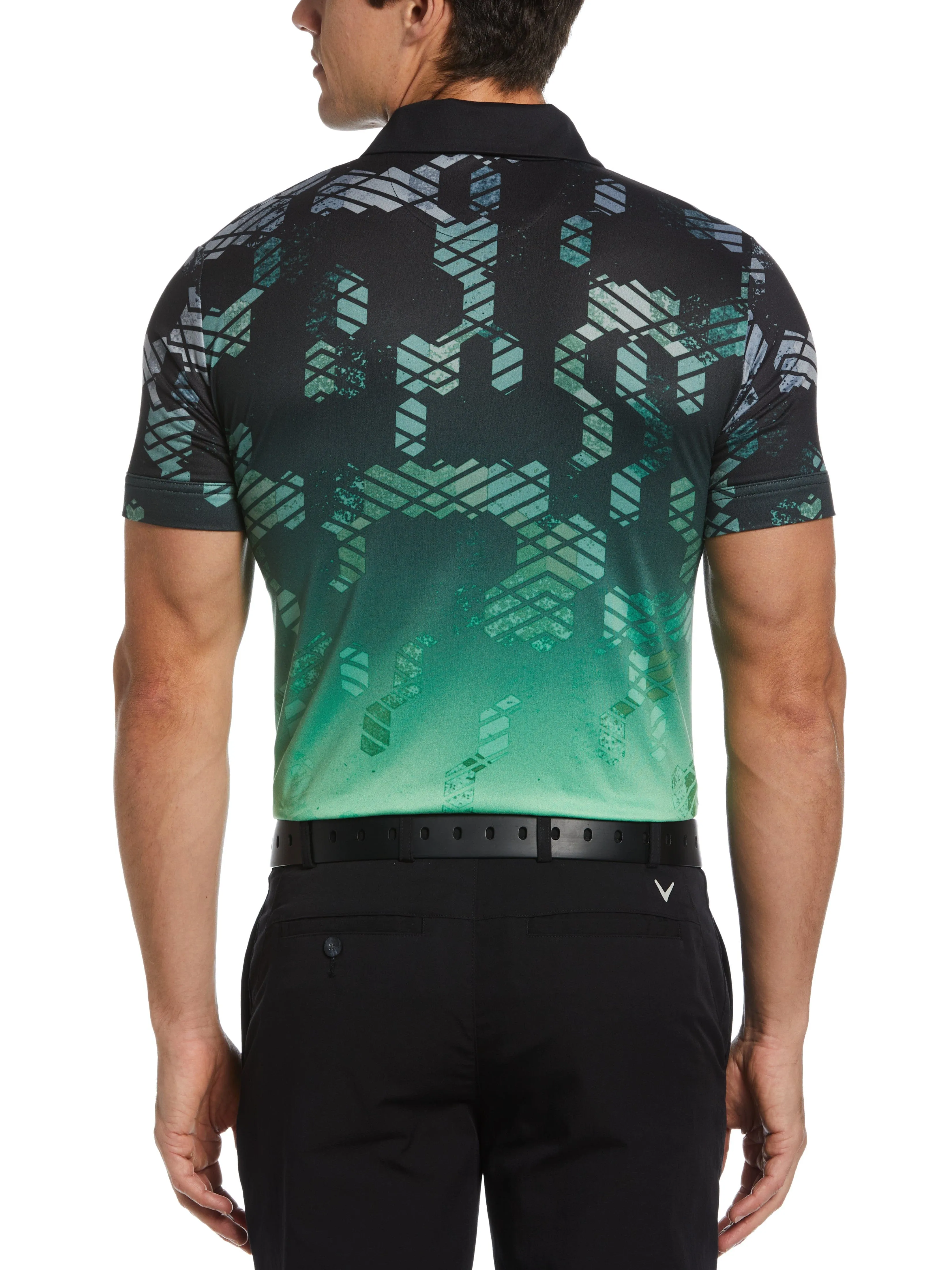 Mens Callaway X All-Over Geo Print Golf Polo