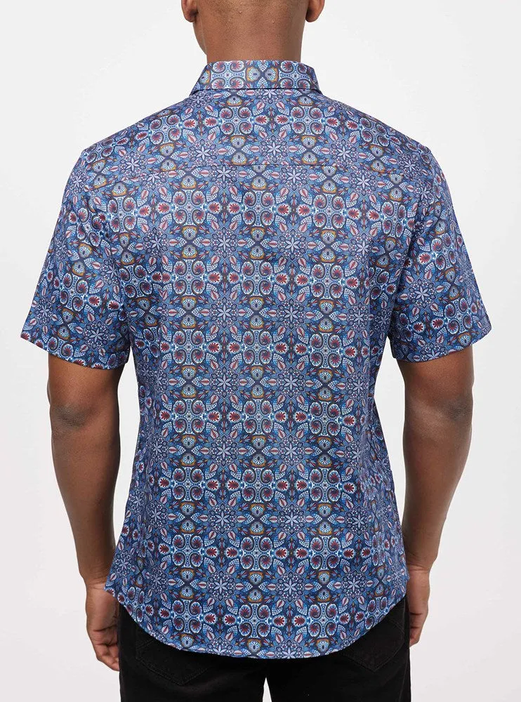 Men's casual short sleeve stretch shirt