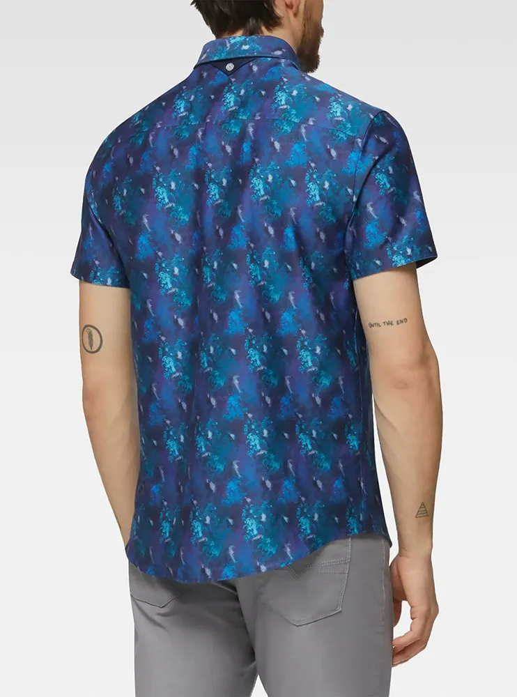 Men's casual short sleeve stretch shirt