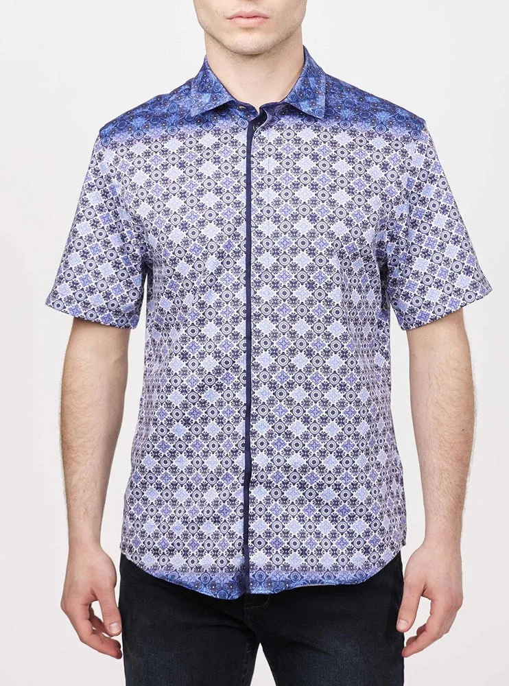 Men's casual short sleeve stretch shirt