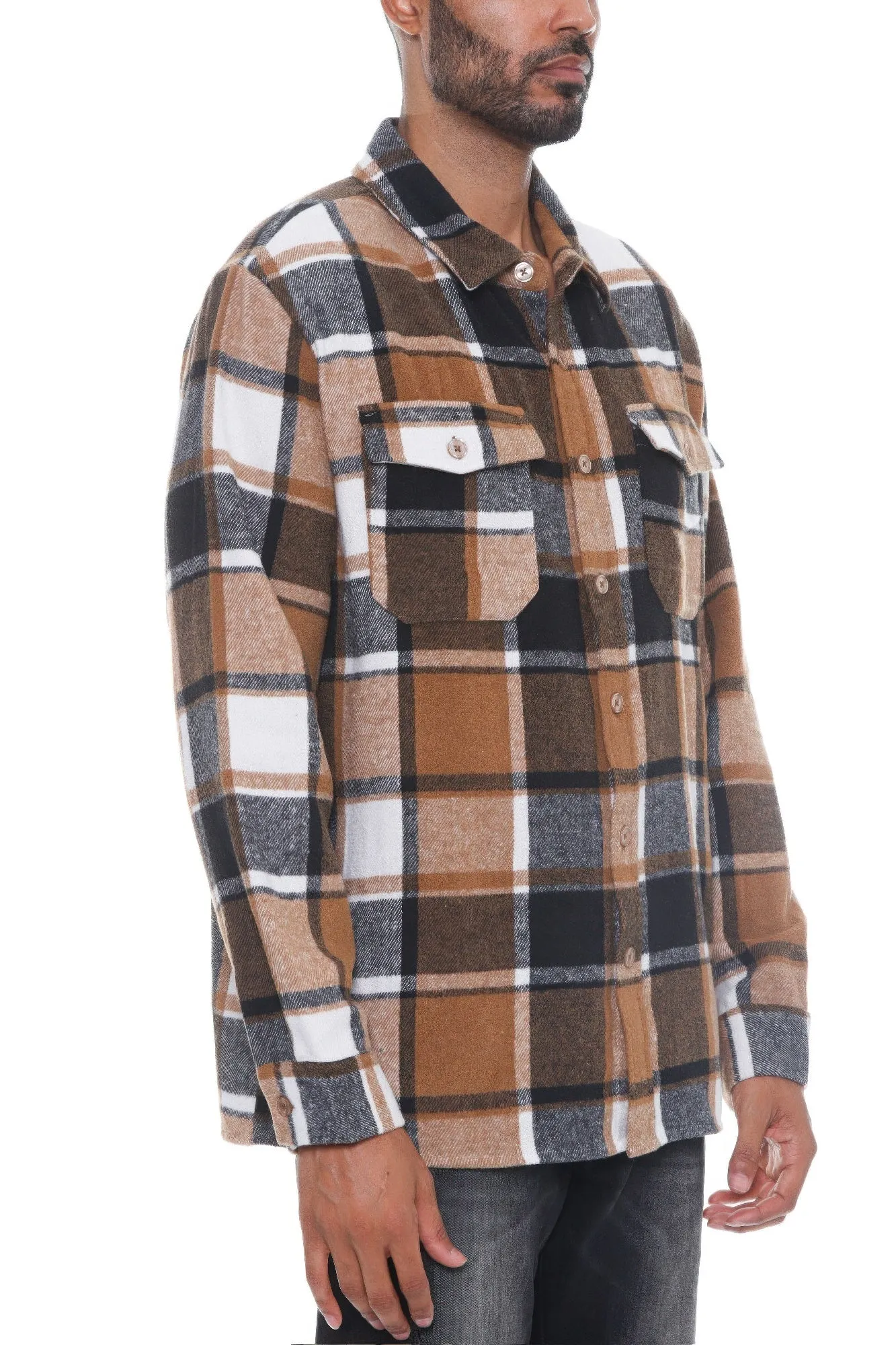 Men's Checkered Soft Flannel Shacket