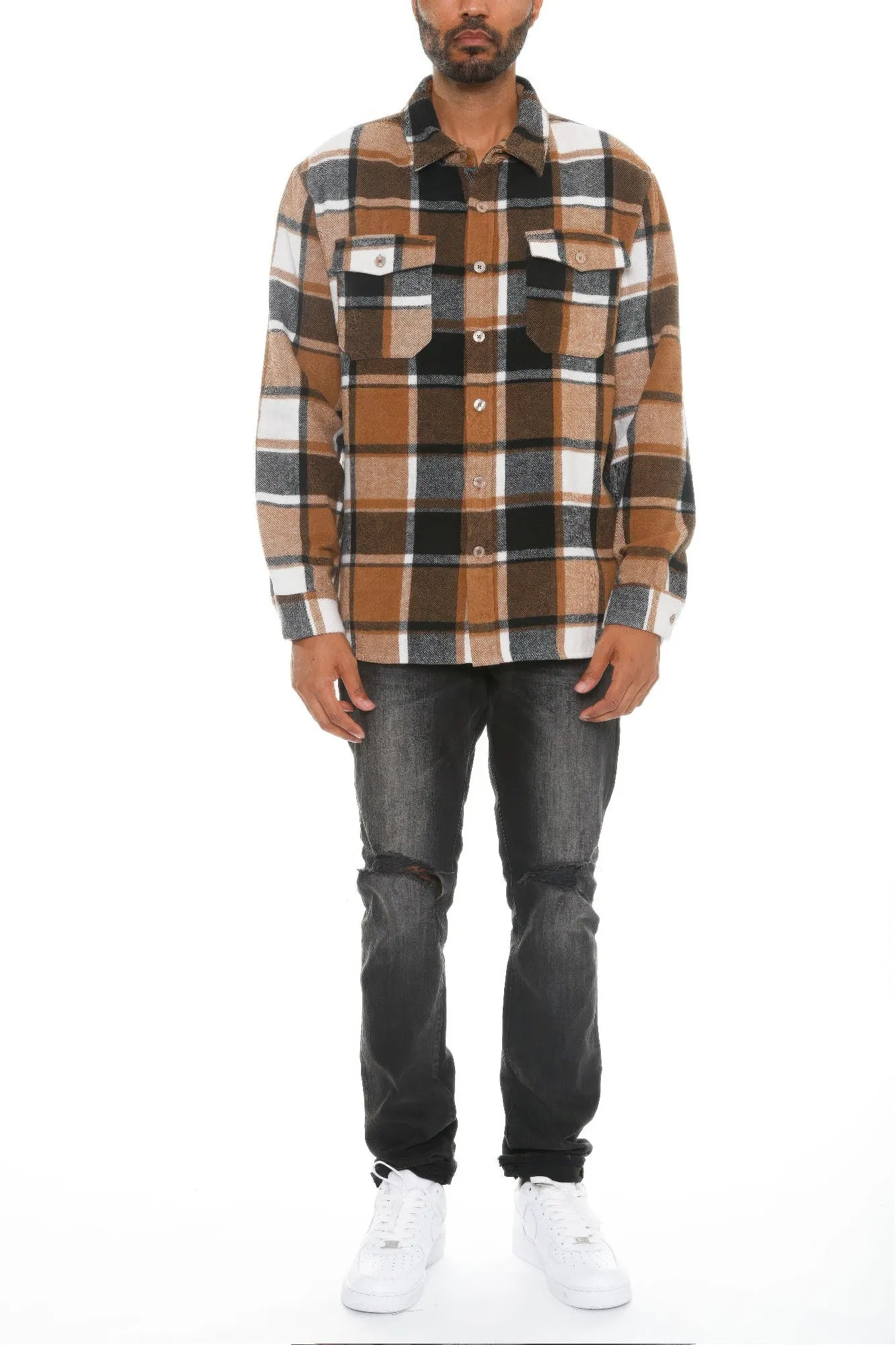 Men's Checkered Soft Flannel Shacket