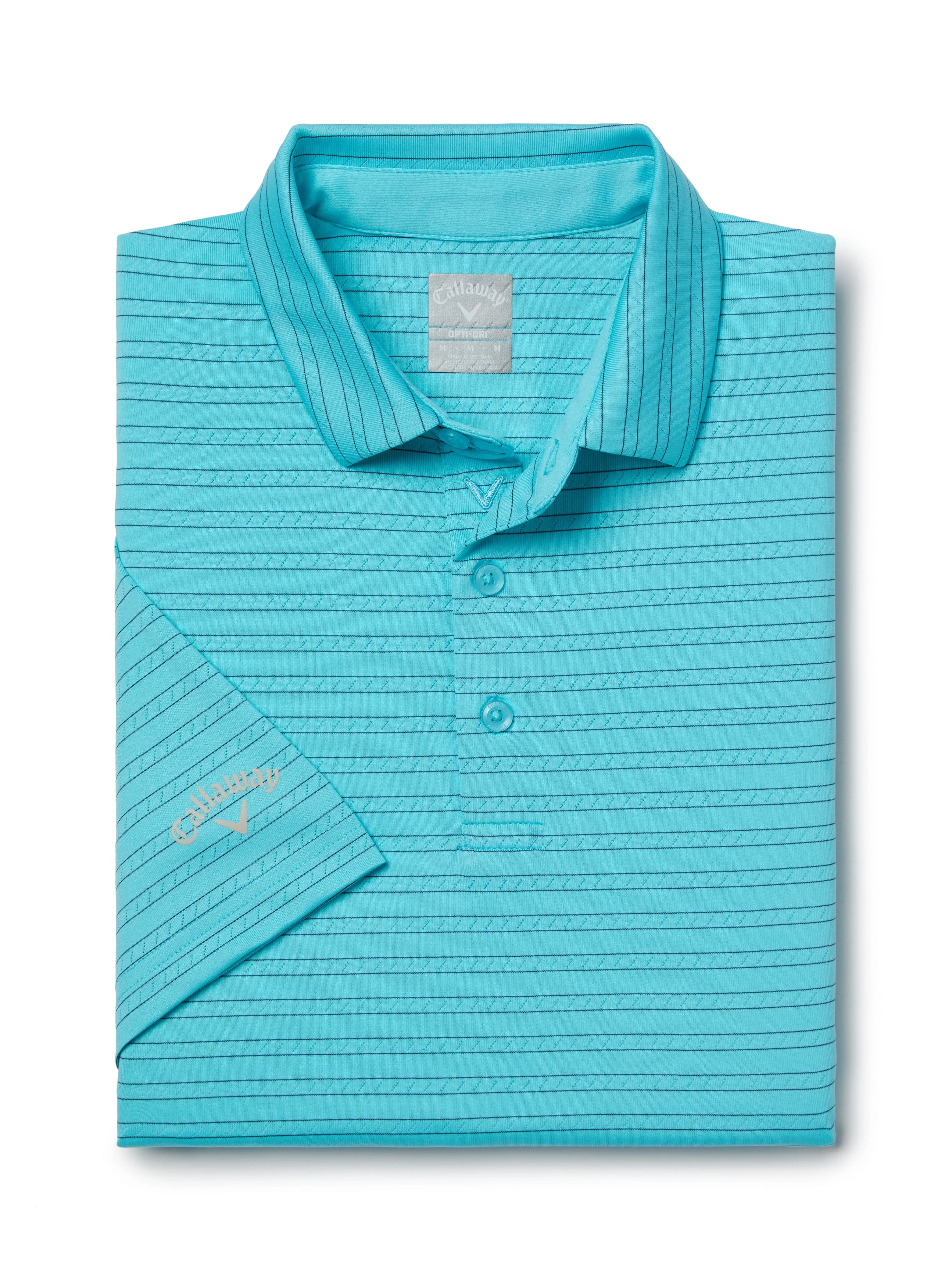 Mens Fine Line Ventilated Stripe Golf Polo Shirt