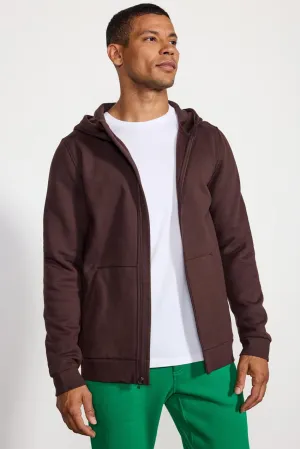 Men's Luxefleece Zip-Up Hoodie - Chocolate Brown