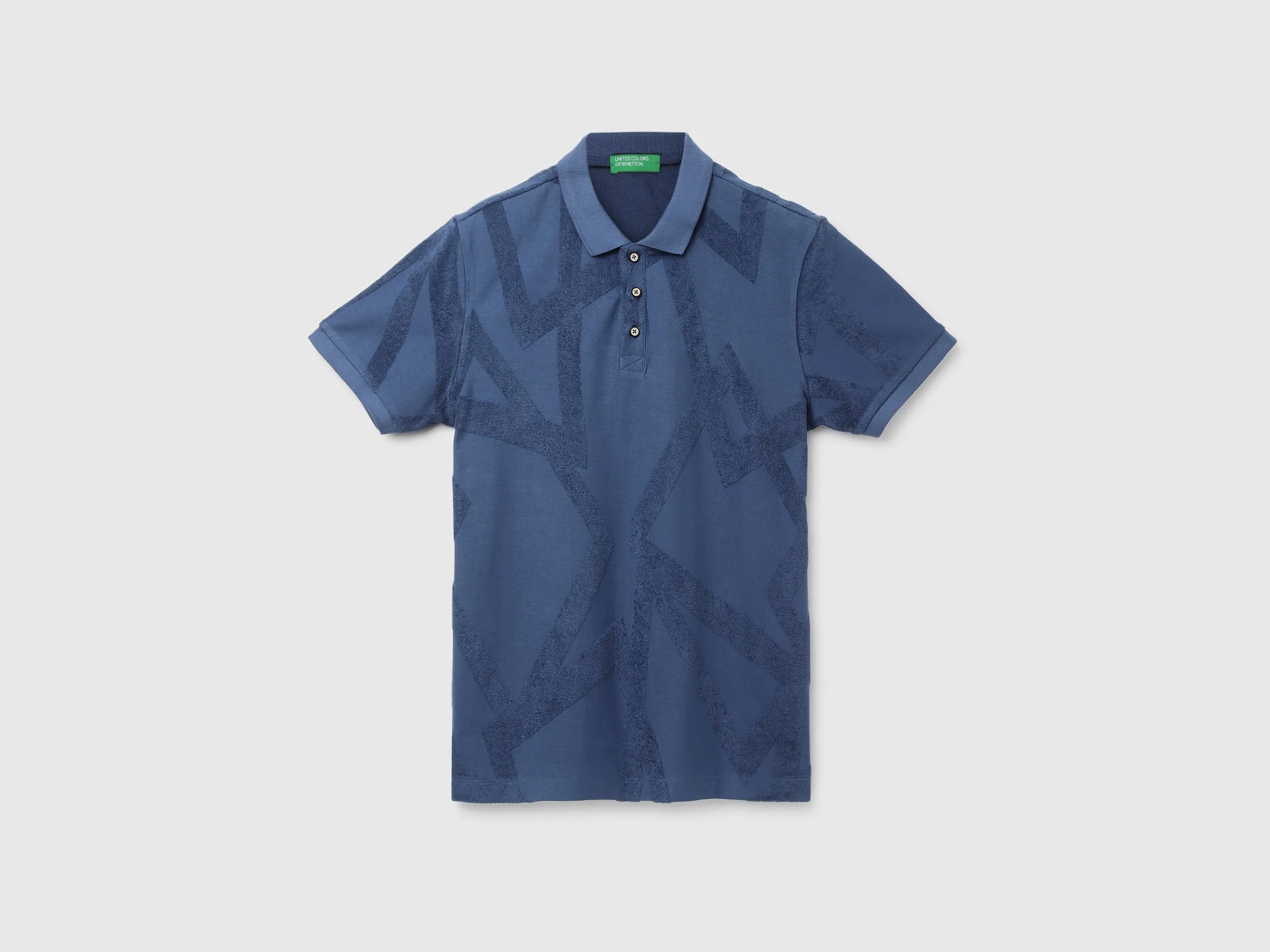Men's Regular Fit Polo Neck Textured T-shirt