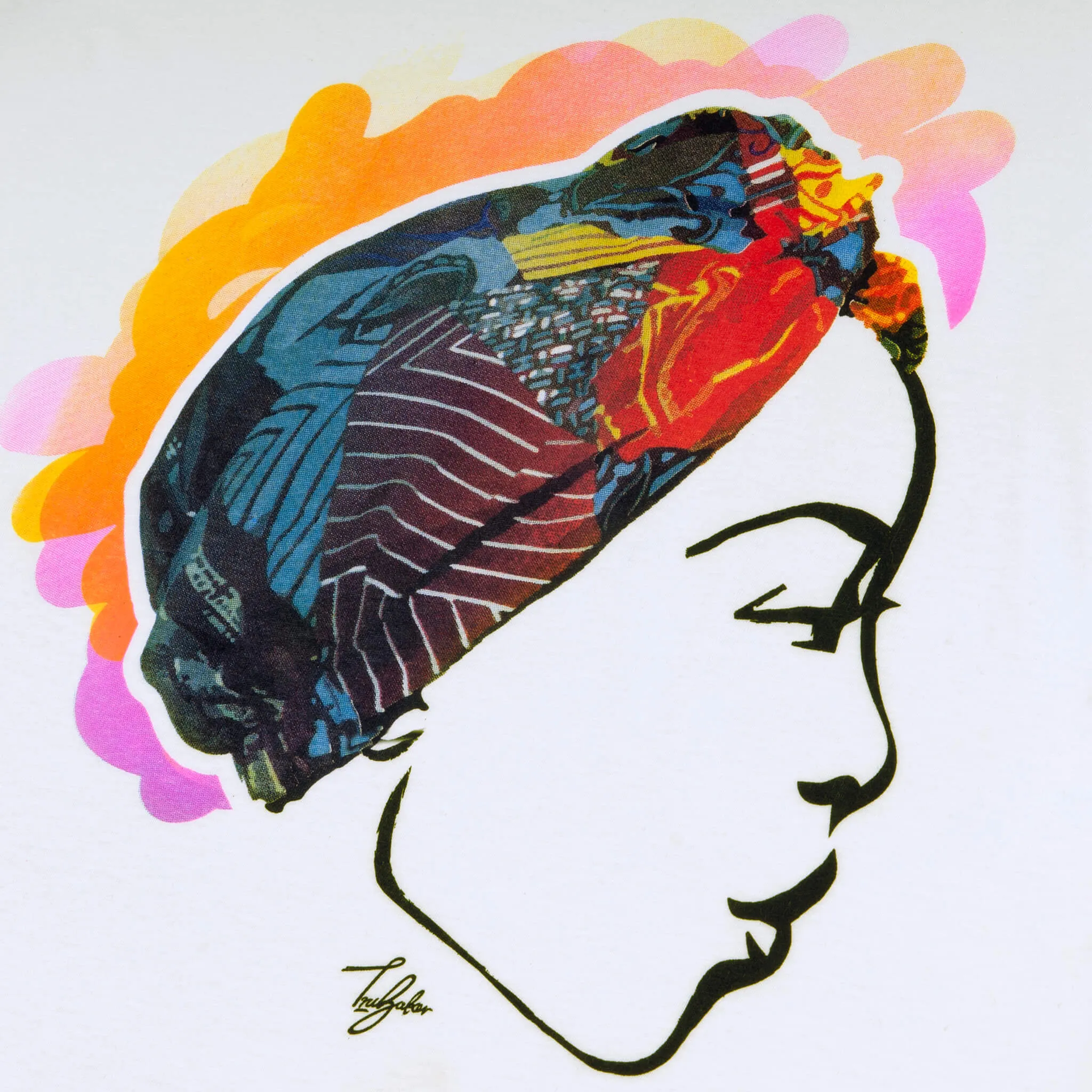 MISS AFRICA WITH MARKET DAY HEAD WRAP (LADIES SHORT SLEEVE T-SHIRT)