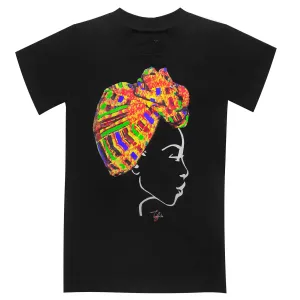 MISS AFRICA WITH TRADITIONAL WEDDING HEAD WRAP (TODDLER SHORT SLEEVE T-SHIRT)