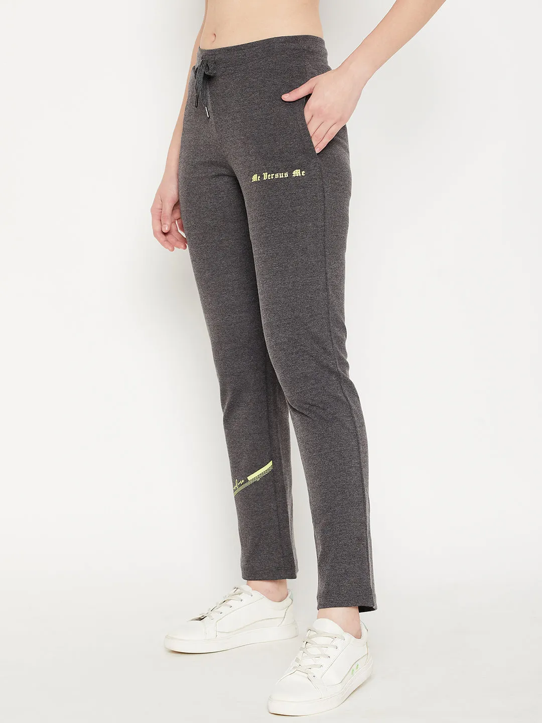 mSECRET Typography Charcoal Grey Track Pants