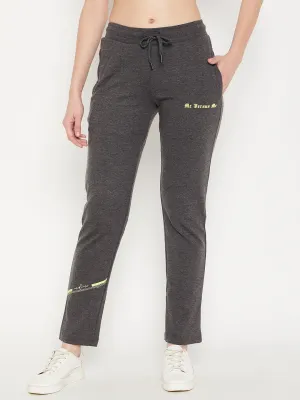 mSECRET Typography Charcoal Grey Track Pants