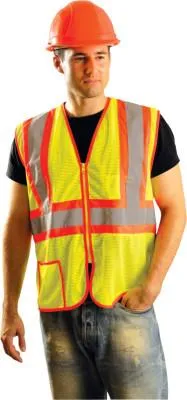 OccuNomix Class 2 Mesh Vests, Large, Hi-Viz Yellow, LUX-SSCLC2Z-YL