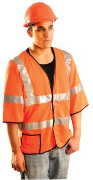 OccuNomix Class 3 Mesh Vests with 3M Scotchlite Reflective Tape, 3X-Large, Hi-Viz Orange, LUX-HSCOOL3-O3X