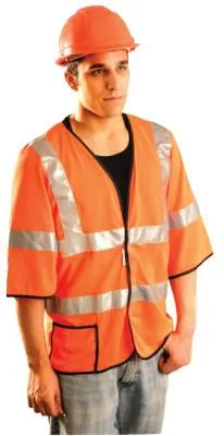 OccuNomix Class 3 Mesh Vests with 3M Scotchlite Reflective Tape, Small, Hi-Viz Orange, LUX-HSCOOL3-OS