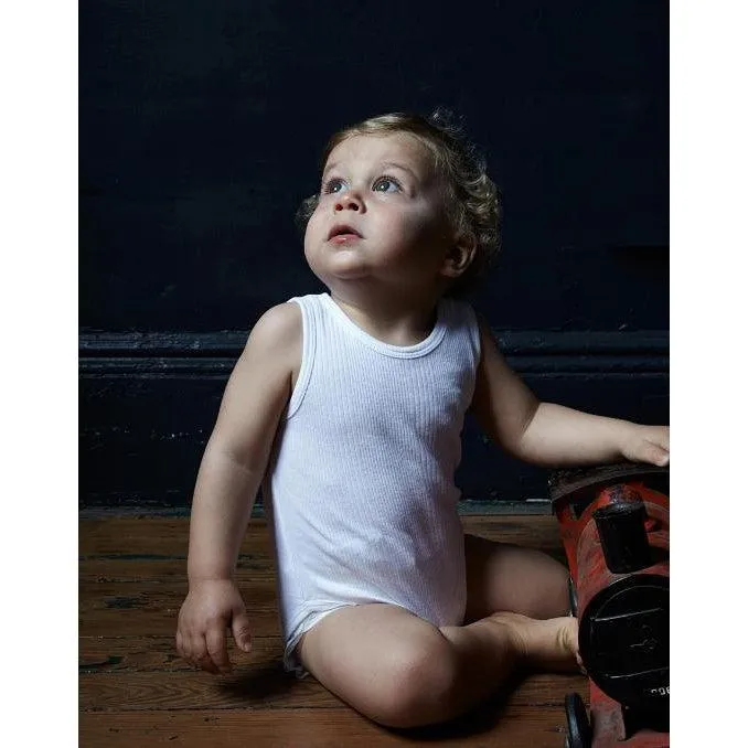 Organic Onesie - Ribbed Sleeveless White