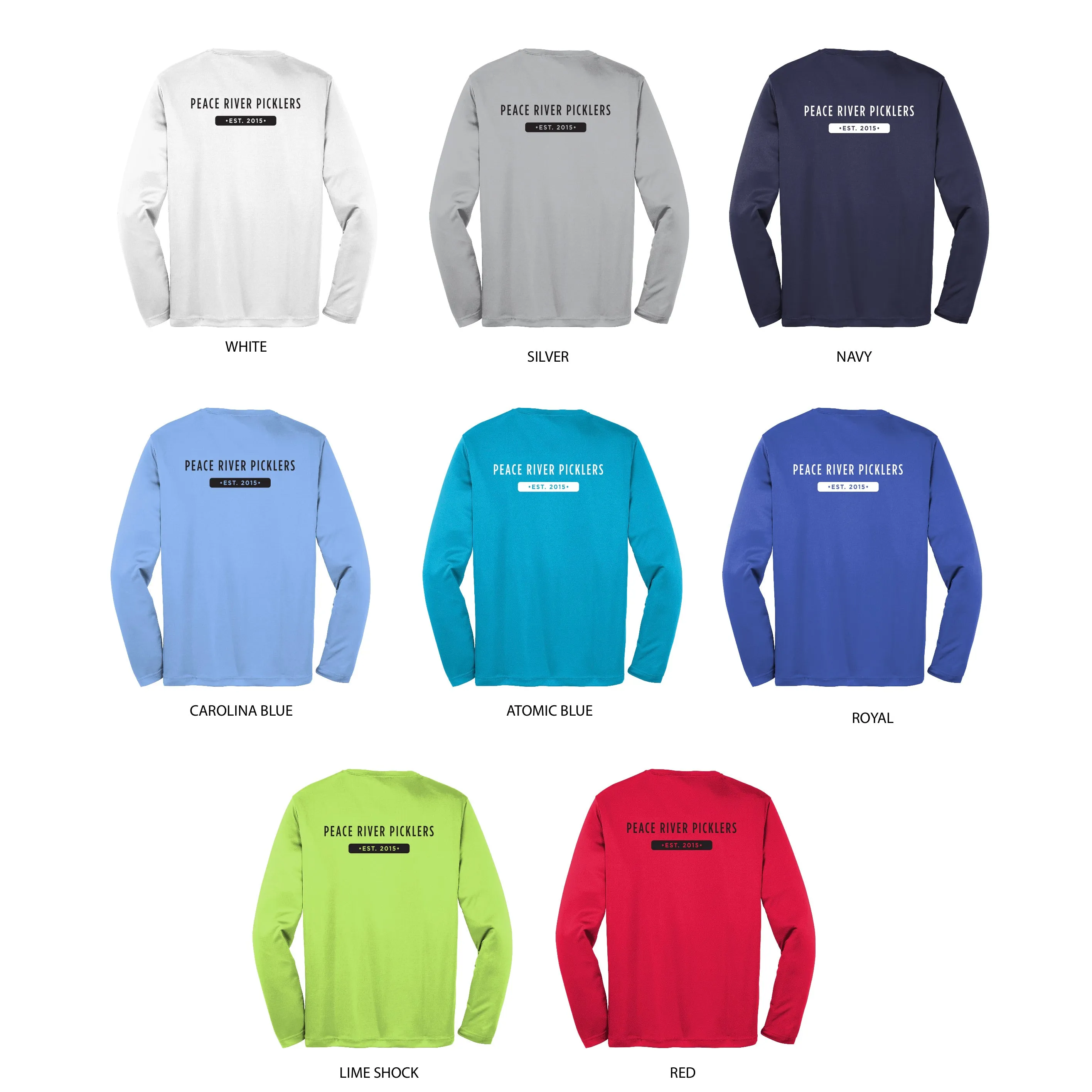 Peace River Picklers 2021 Pickleball Men's Performance Long Sleeve Shirt - Design 1
