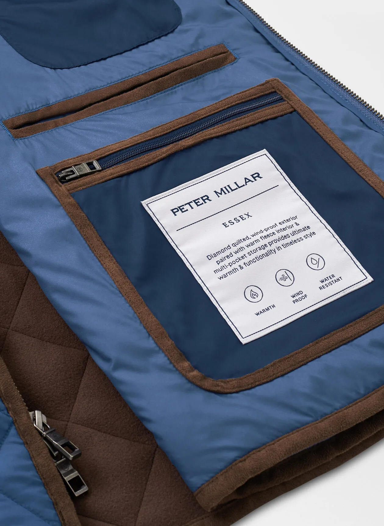 Peter Millar Mens Classic Fit Essex Travel Vest - STAR DUST
