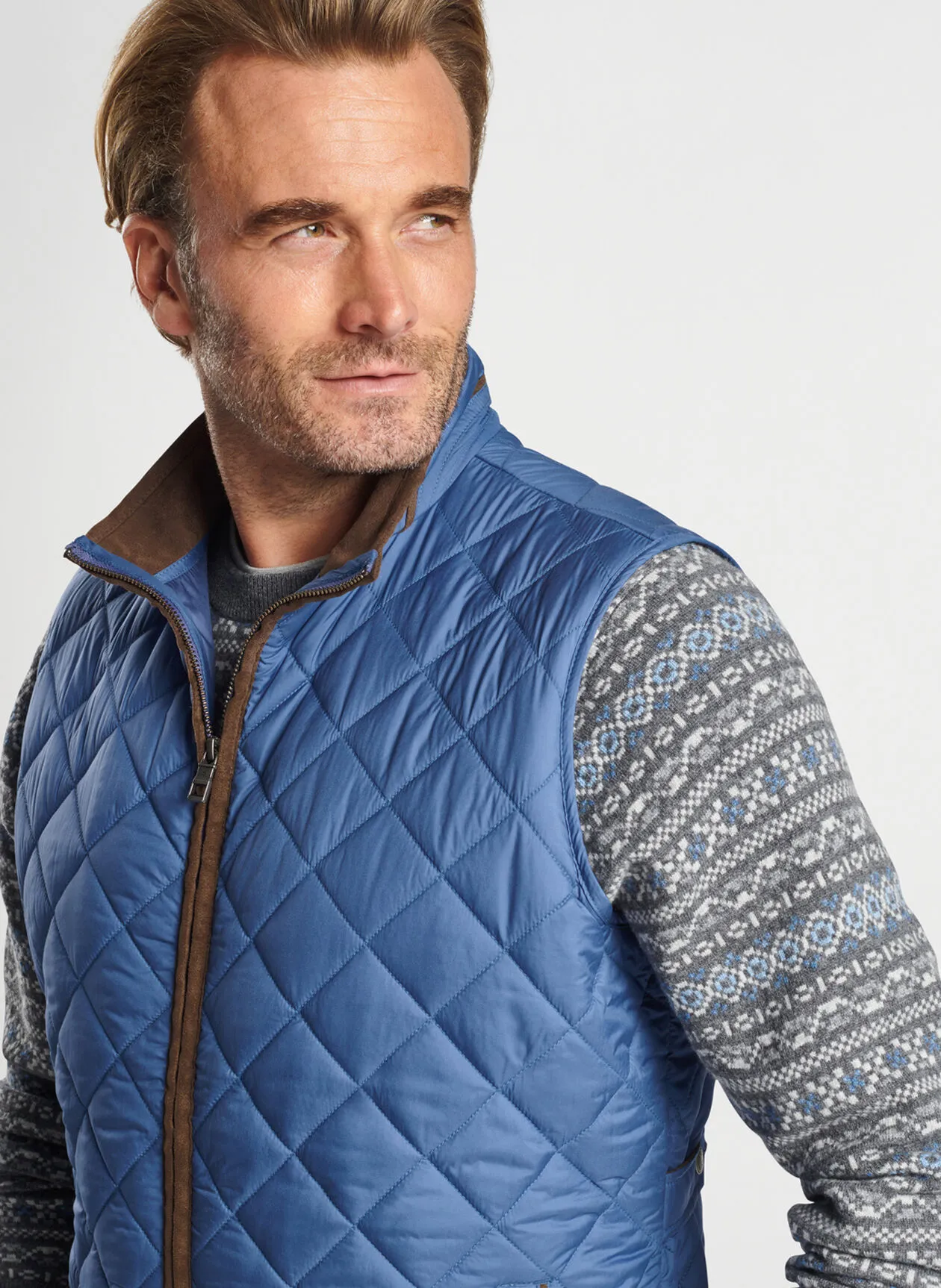 Peter Millar Mens Classic Fit Essex Travel Vest - STAR DUST