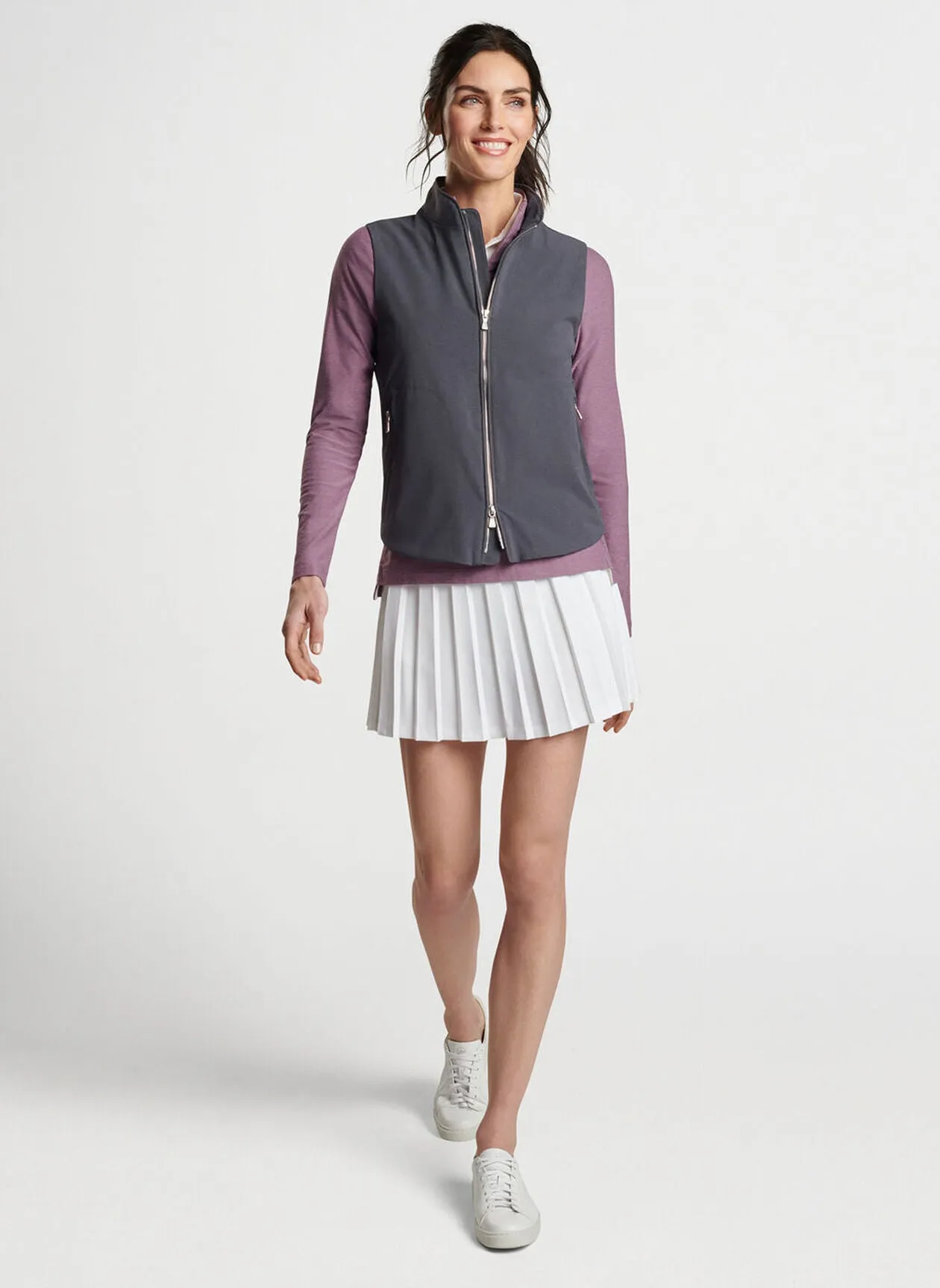 Peter Millar Womens Surge Full Zip Vest - GRAPHITE
